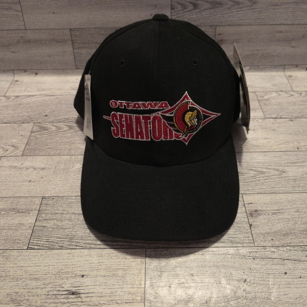 Vintage 90'S Starter Center Ice Ottawa Senators NHL HAT Hook & Loop‎ Strapback